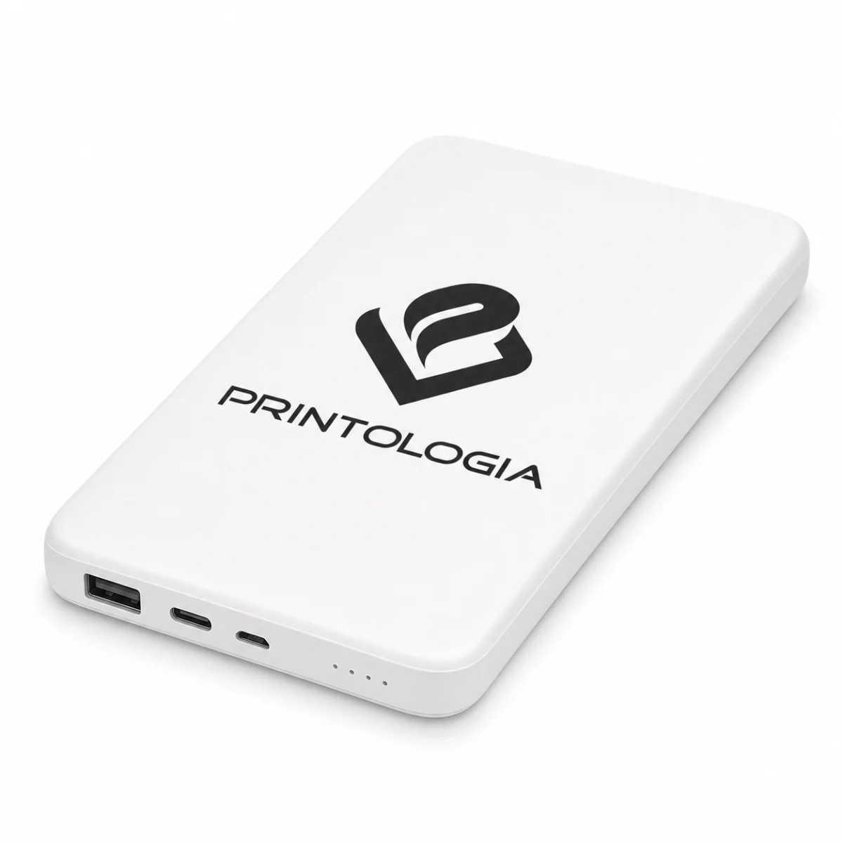 Power bank personalizado con el logo de Printología